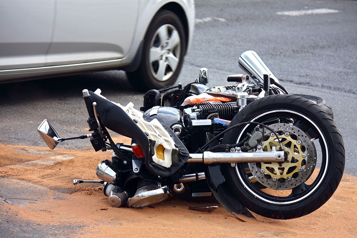 Motorbike accident on the street