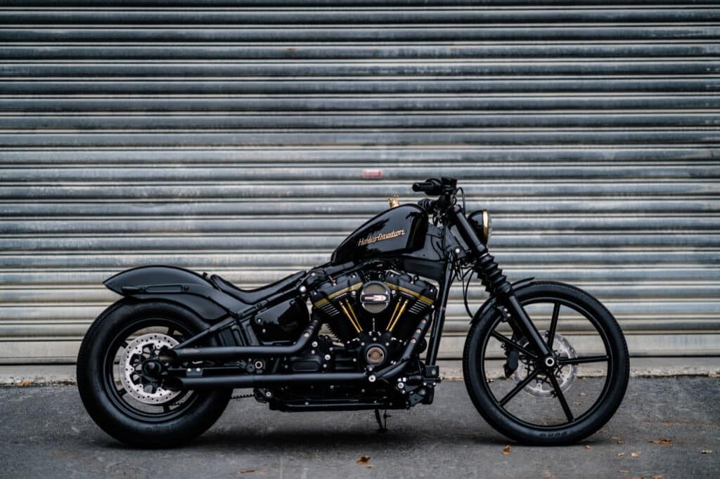 Black Harley Davidson motorcycle